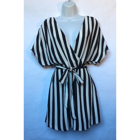 Zara TRF Black and White Striped Jumpsuit Dress - Picture 4 of 6
